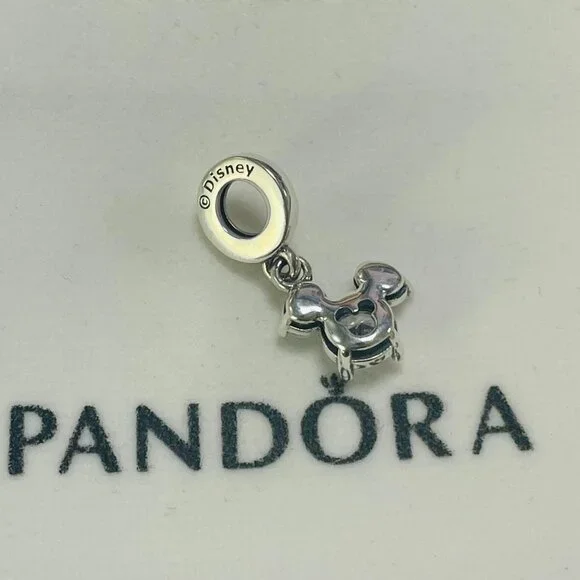 Pandora Disney Mickey Mouse Sparkling Head Silhouette Dangle Charm